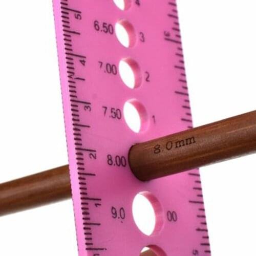 2PCS All In One Measure Ruler For Knitting Needles 2.0-10.0mm Crochet Hook Measure 12CM