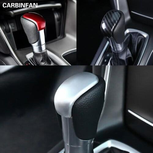 3Color Black Carbon Fiber Look Finer Cover For 10th Honda Accord Car Gear Shift Knob Automatic Transmission Touch Panel