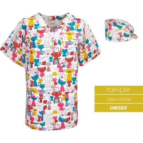 Greys Anatomy Scrubs Tops and caps Nursing Uniform for Male Female Lab Dental Clinic Doctors Nurse Working Women Uniforms Shirt