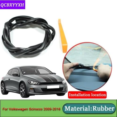 Car-styling Fit For Volkswagen Scirocco 2009-2016 Rubber Anti-Noise Soundproof Dustproof Car Dashboard Windshield Sealing Strips