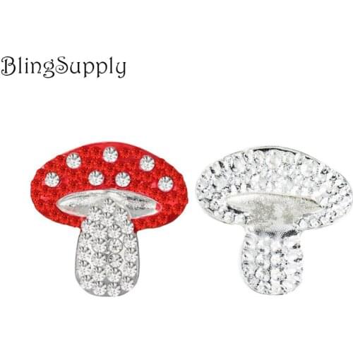 Free shipping 50PCS 25mm mushroom rhinestone button(BTN-5679)