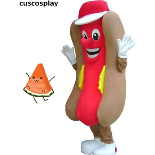 Free Shipping Anime Cartoon Hot Dog Mascot Costume Fast Food Advertising Restaurant Adult Size For Adult Suit