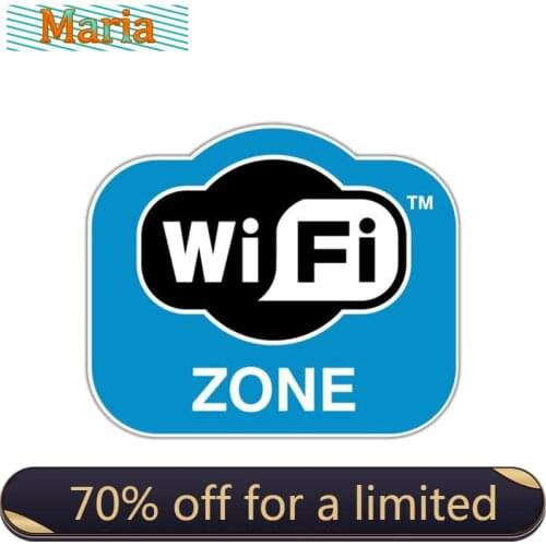 Wifi Zone Free Sticker Decal Internet Sign Cafe, Bar, Club, Office, Shop, Coffee JDM JEEP Van Bike Offroad RV A4 Q3 Polo