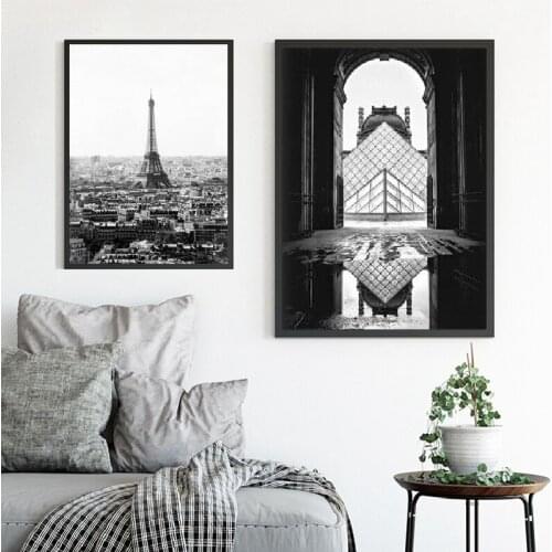 Black and White City Landscape Painting Modern Fashion Posters for The Home London Paris Canvas Picture for Home Design