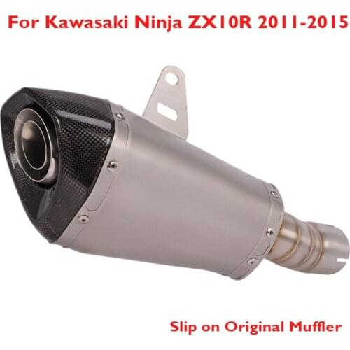 Motorcycle Exhaust Tip Muffler Escape Baffle DB Killer Silencer Slip on Original Header for Kawasaki NINJA ZX10R 2011-2015
