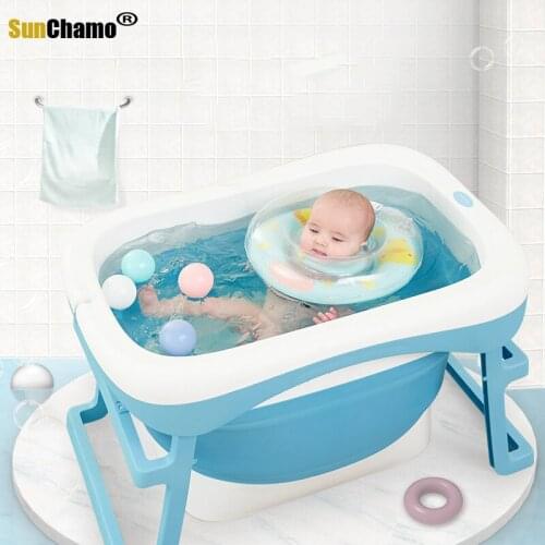 2021 Hot Sale Baby Bath Children Bucket Folding Baby Newborn Bath Folding Baby Shower Foldable Non-Slip Bathtub Safety Security