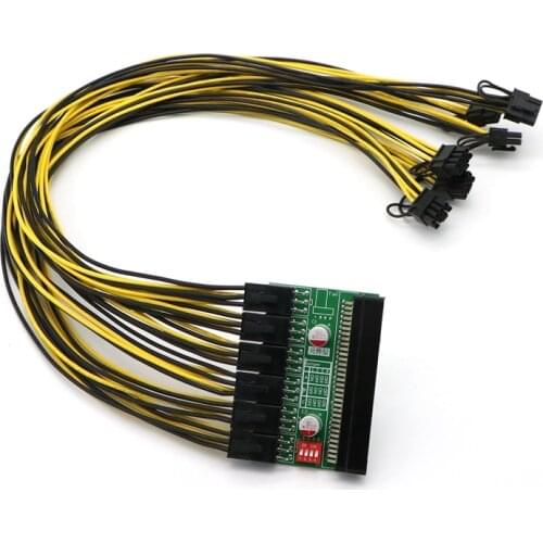 GPU Power Supply Mining Kit - Breakout Board with 6pcs PCI-E 6Pin Power Supply Cable