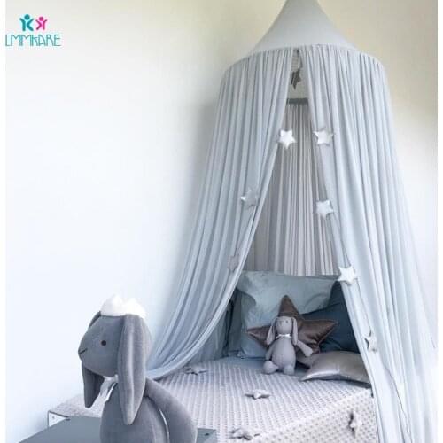 Cotton Baby Crib Netting Summer Chiffon Solid Color Baby Mosquito Dome Tent Bed Curtain Childrens Room Decoration Bedding Set