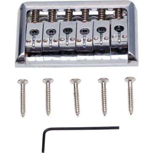 Chrome Slivery 6 String Electric Guitar Fixed Hardtail Bridge Height Adjustable