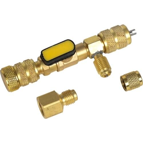 1PC Valve Core Remover Installer Tool 1/4 inch & 5/16inch Air Conditioner Valve Wrench Refrigeration tool R410A R22(No Gas Loss)