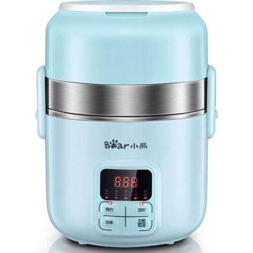 Intelligent Rice Cooker Double Layer Electric Lunch Box Pot DIY Office Student Reservation Timing Portable Cooking Rice Steamer