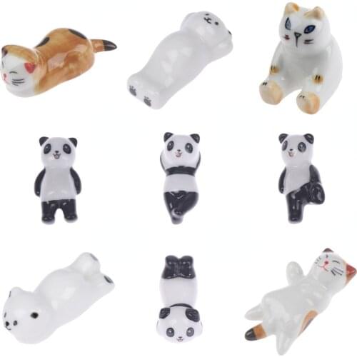 Cute Japanese Style Ceramic Chopsticks Holder Stand Animal Design Chopstick Rack Pillow Care Rest Table Accessories Supplies