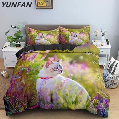 Cat Bedding Set King Queen Duvet Cover Set Microfiber Soft Duvet Cover 240x220 Covers Nordic Comforter/Quilt Cover
