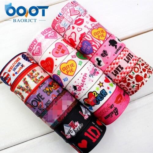 OOOT BAORJCT 174203,22mm love Printed grosgrain ribbon,DIY handmade,Wedding decoration materials, Valentines Day essential