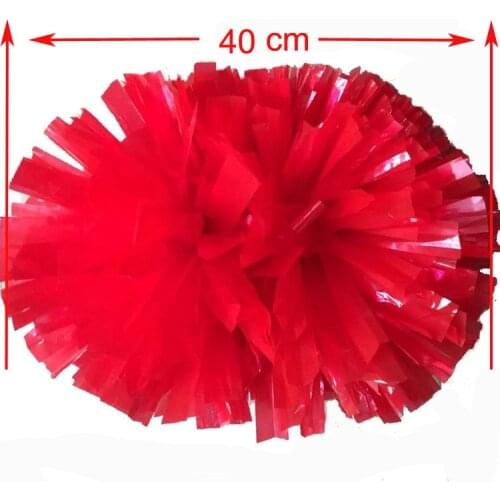 Red sports pompoms (2pieces/lot) 40CM Cheers pompon with middle plastic handle Color can free combination