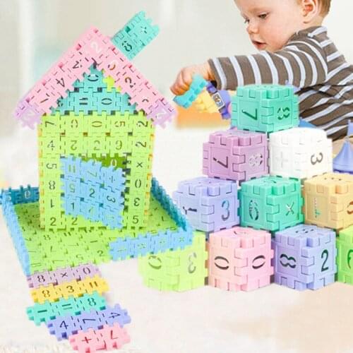 Square Digital Building Blocks Educational Learning Construction Developmental Toys For Children DIY Creative Bricks