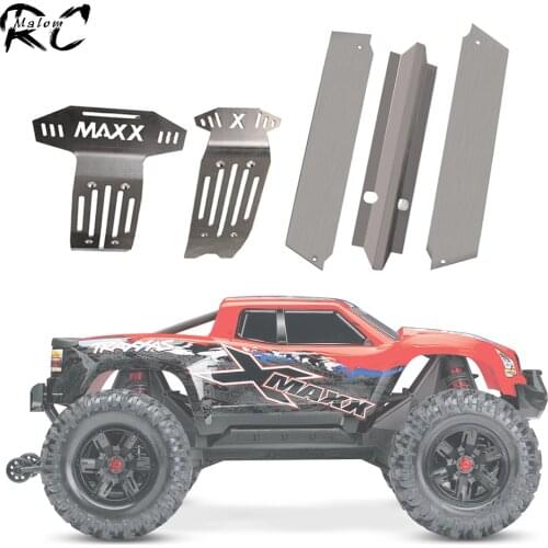 1 Set Metal Chassis Armor Skid Plate Front Rear Bumper Protector for 1/5 RC Monster Truck Traxxas X-Maxx 77086-4 Upgrade Parts