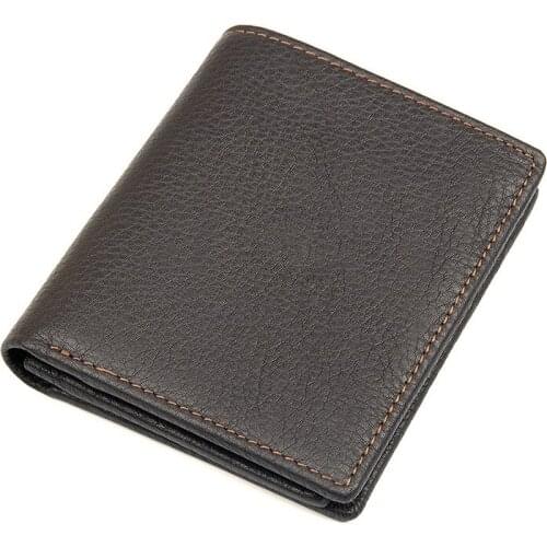 Mens Wallet Leather Coin Purse Short Wallet Retro Cowhide Wallet Casual Mens Wallet Standard Card Holder