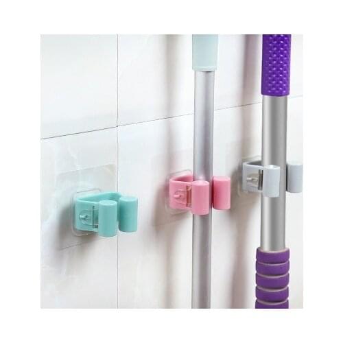 Wall Mounted Mop Holder Storage Broom Hanger Clip Seamless Mop Hook Bathroom Home Kitchen Accessory