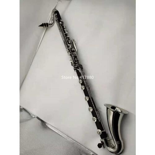 New Arrival MARGEWATE Low C Clarinet Silver Plated Keys Bass Clarinet Professional Musical Instrument With Mouthpiece Case
