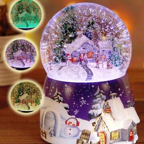 TT Christmas Gift Snow House Rotating Crystal Ball Music Box Music Box Creative Birthday Gift