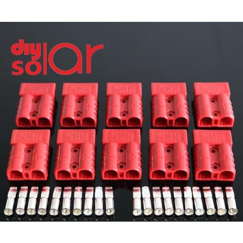 10set 600V 50A Black gray red SH50 Plug Connector Double Pole with copper Contacts for Solar Panels Caravans Battery Car Machine