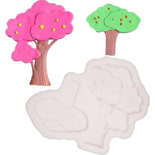 Cartoon Fruit Tree Silicone Mold Fondant Cake Decorate Mould Sugarcraft Chocolate Baking Tool Kitchenware For Cake Gumpaste Form