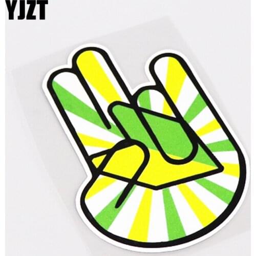 YJZT 9CM*13CM Funny JDM Hand Graphical Car Sticker Waterproof PVC Decal 13-1053