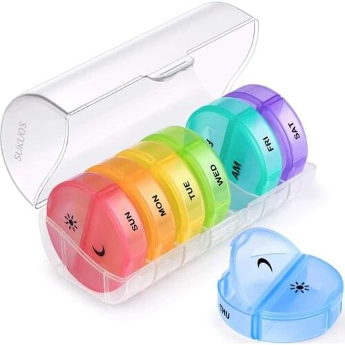 Weekly Medicine Storage Organizer Pill Box Holder Container Pill Case Medicine Tablet Portable Dispenser Organizer