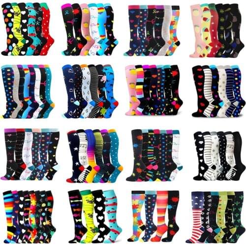 3 Pairs Compression Stockings Quality Unisex Cycling Sports Socks Fit for Edema Diabetes Varicose Veins Running Marathon Socks