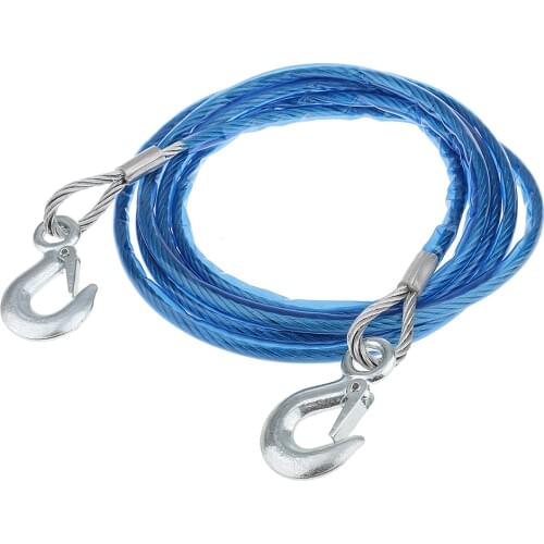 4m Steel Wire Rope Winch Cable Hook Tow for Truck Flatbed Boat Car Emergency