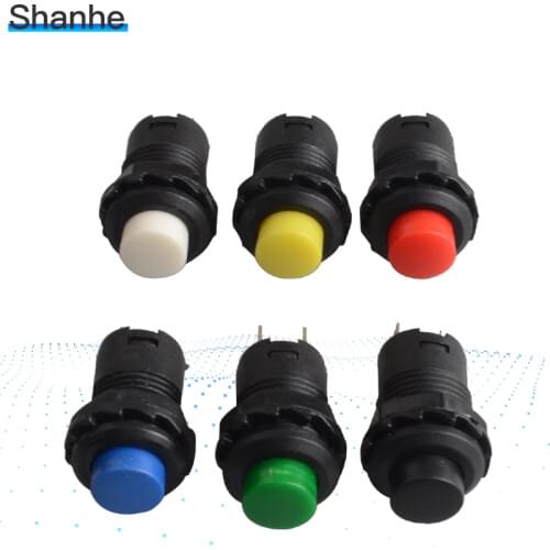 6pcs 12mm Lock Latching OFF- ON Push Button Switch maintained fixed pushbutton switches Momentary