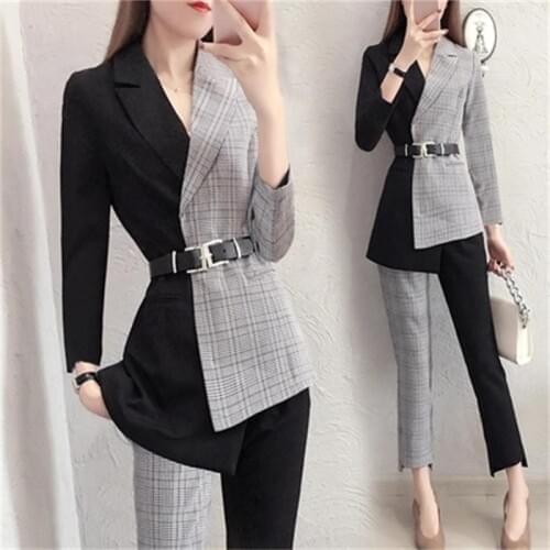 Early autumn irregular suit suit female autumn new fashion temperament summer suit two-piece