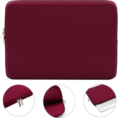 Rainyear Laptop Sleeve Bag Zipper Notebook Bag 11,13,14,15,15.6 Inch Tablet Cover For Macbook ASUS Acer Protective Case Wine Red