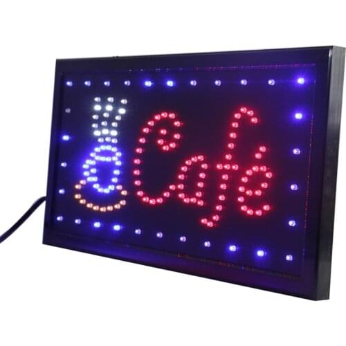 CHENXI Animated Coffee Led Neon Light Business Led Sign Coffee Store Shop Advertise Display 19*10 Inch