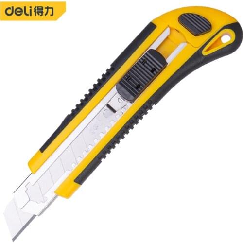 Deli Cutter Wood Box Paper Cutter Knife Strong Rotary Lock Cover Metal SK5 Stationery Utility Craft Knife Cutter Knives Facas