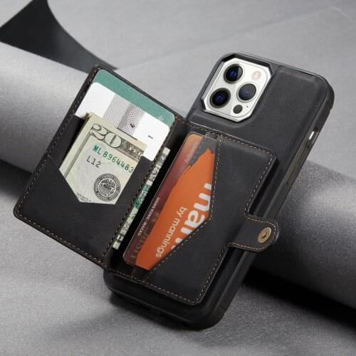 Business Leather Magnetic Wallet Case for Iphone 12 Pro Max Mini 11 XR X XS 7 8 Plus SE 2020 Card Holders Protective Cover