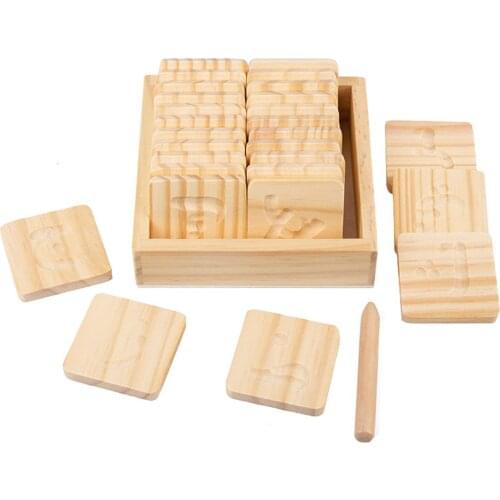 Wooden Grooved Double-sided Alphabet Studying Children Early Educational Toys