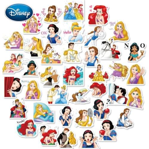 Disney 40 princess stickers cartoon cute stickers mobile phone water cup stationery waterproof decoration hand account stickers