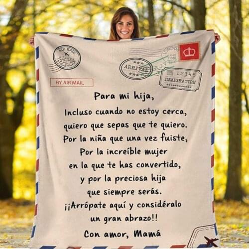 Express Love TO My Daughter Funny Character Blanket 3D Print Sherpa Blanket on Bed Home Textiles Blanket Best Gift Spain