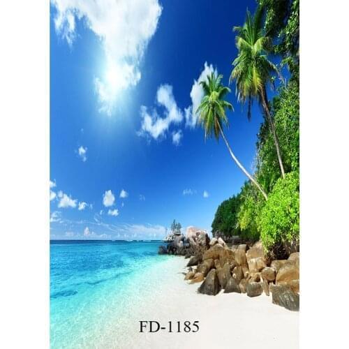 Sky Beach Palm Tree Photography Backdrop for Photograph Accessories Photo Background Wedding Children kids Baby Photo Studio