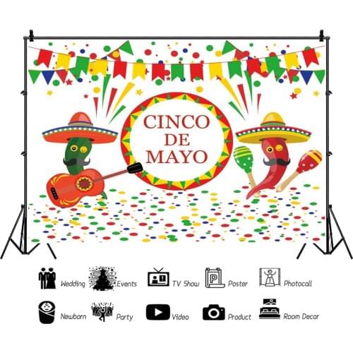 Hot Pepper Party Festival Hats Background Portrait Photography Photozone Decor Backdrops Photocall Studiocinco de mayo