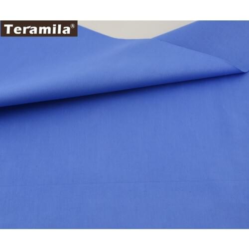 Home Textile Material Qulting Bed Sheet Patchwork 100% Cotton Fabric Fat Quarter Classic Solid Blue Color Twill Fabric Tela