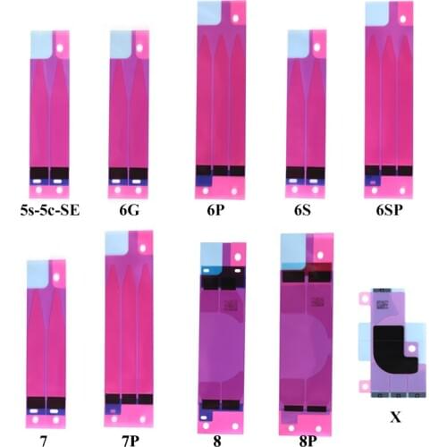 10PCS Battery Adhesive Sticker For iPhone 5 5S 6 6S Plus 7 Plus 8 Plus X 3M Double Tape Pull Trip Glue Replacement Parts