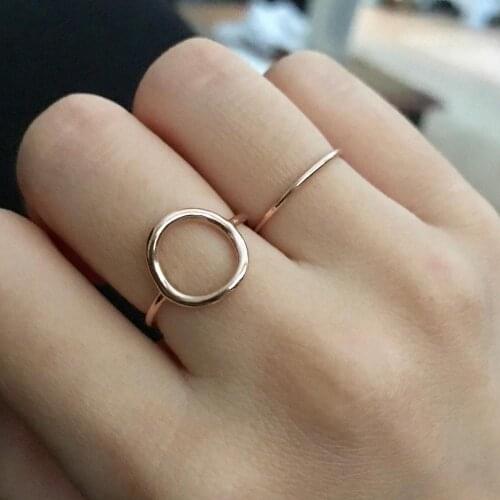 Fashion Geometric Stainless Steel Ring 316L Stainless Steel Gold Silver Color Simple Design Circle Ring for Women Men Jewelry
