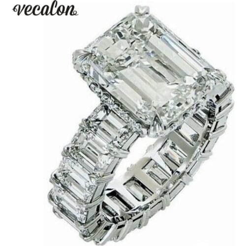 Vecalon 2019 Vintage Princess cut ring 925 sterling silver 6ct AAAAA Cz Engagement wedding Band rings for women Finger Jewelry