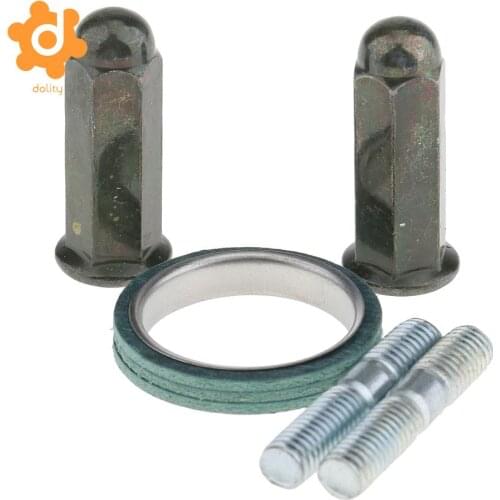 1 Set Exhaust Studs Nuts+Bolt+Gasket Exhaust Muffler Pipe Silencer Muffler For GY6 50/70/90/110/125/150CC Scooter ATV Moped Quad
