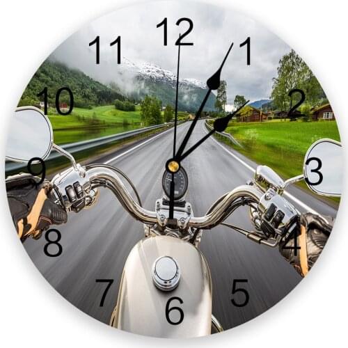 Motorcycle Competition Round Wall Clock Creative Home Decor Living Room Quartz Needle Wall Clocks Hanging Watch
