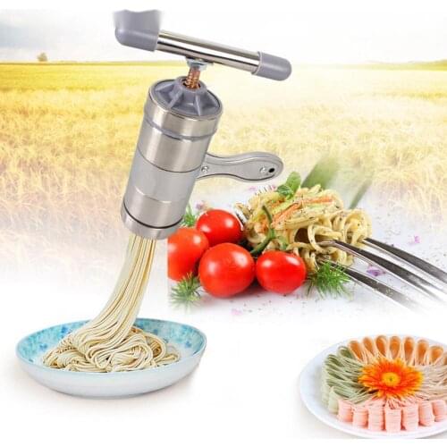 Multifunction Stainless Steel Noodle Maker With 5 Pressing Moulds Making Fruits Juicer Cookware Spaghetti Machine Baking Tools