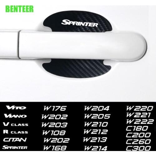 Carbon Fiber Car Door Sticker For Mercedes Benz AMG CITAN R V CLASS SPRINTER VIANO VITO W203 W204 W205 W124 W213 W212 W214